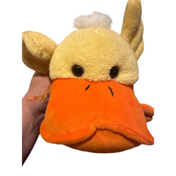 DanDee Collector's Choice Plush Duck Toy laying flat orange feet bow - Picture 5 of 6